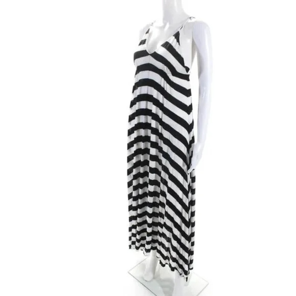 RARE A.L.C. Womens Striped Chevron Maxi Dress White Black Size Extra Small 2011 - Picture 6 of 13